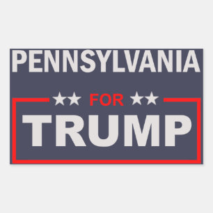 Pegatina Rectangular Pennsylvania para Trump