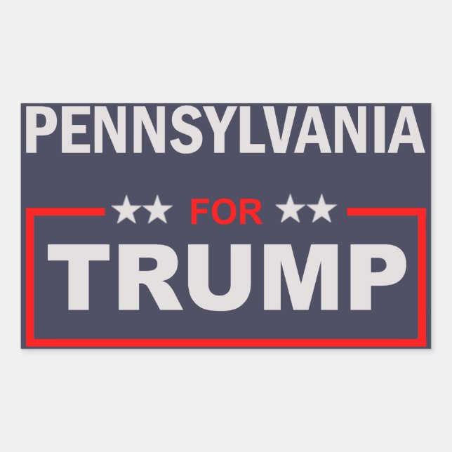Pegatina Rectangular Pennsylvania para Trump (Anverso)