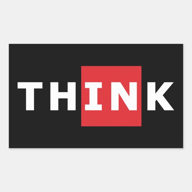 Pegatina Rectangular Pensar fuera de la caja (Anverso)