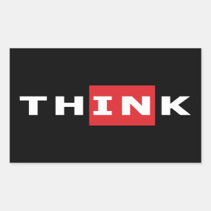 Pegatina Rectangular Pensar fuera de la caja