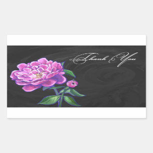 Pegatina Rectangular Peonies Gracias