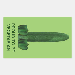 Pegatina Rectangular Pepino y Pimientos
