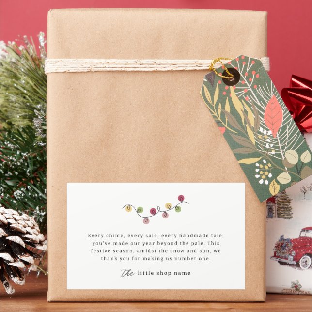 Pegatina Rectangular Pequeñas empresas Minimalistas y modernas gracias (Vacaciones)