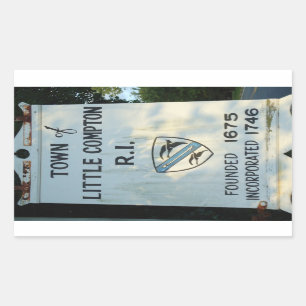 Pegatina Rectangular Pequeño Compton, muestra de RI