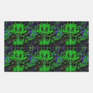 Pegatina Rectangular Pequeño diablo verde