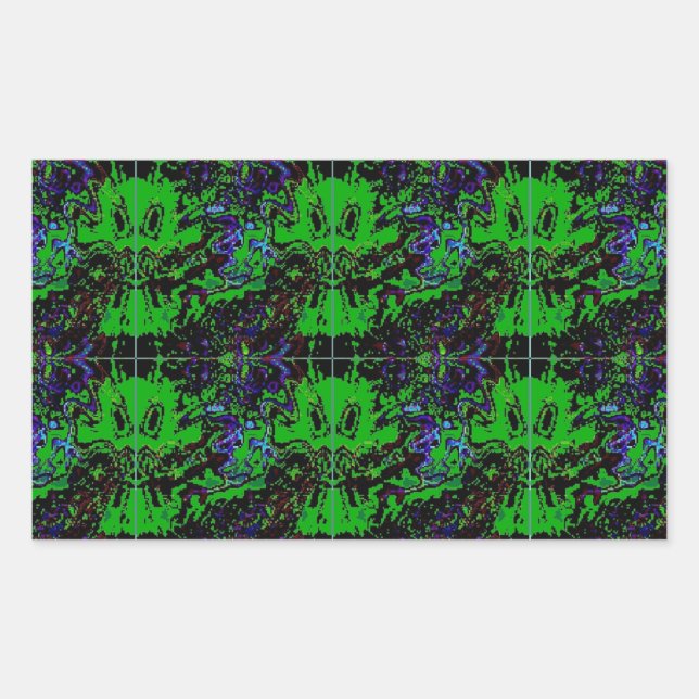 Pegatina Rectangular Pequeño diablo verde (Anverso)