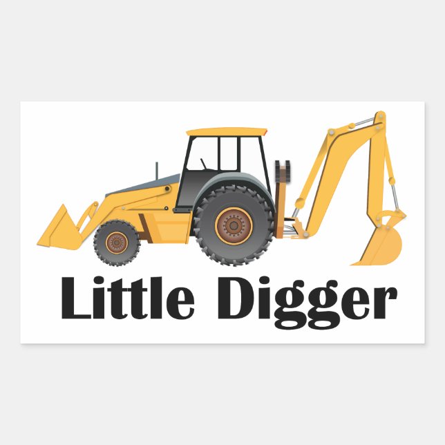 Pegatina Rectangular Pequeño Digger - Pegatinas de Rectángulo,  brilla (Anverso)