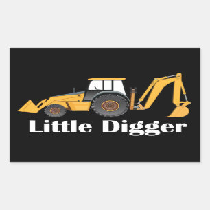 Pegatina Rectangular Pequeño Digger - Pegatinas de Rectángulo,  brilla