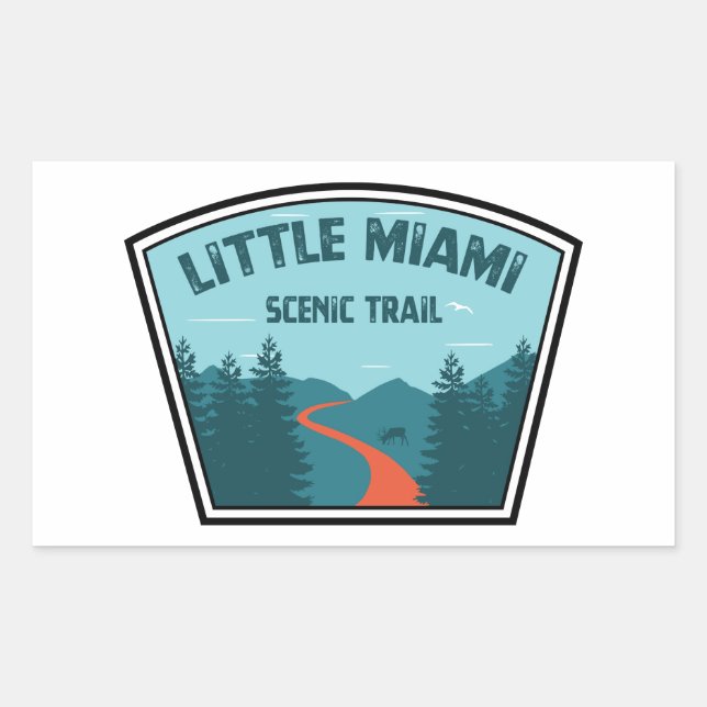 Pegatina Rectangular Pequeño sendero escénico de Miami (Anverso)