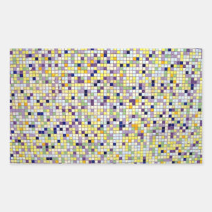 Pegatina Rectangular Pequeños mosaicos cuadrados multicolor