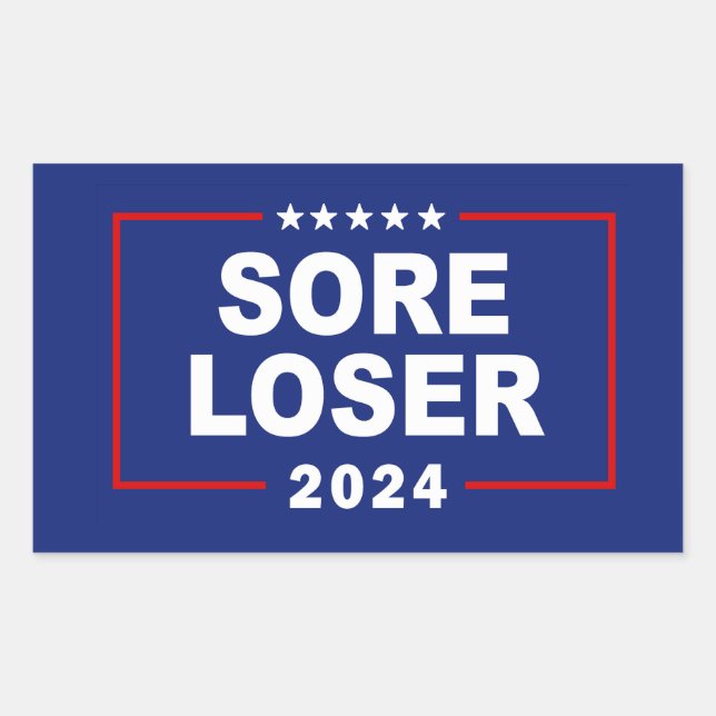Pegatina Rectangular Perdedora antiTrump 2024 (Anverso)