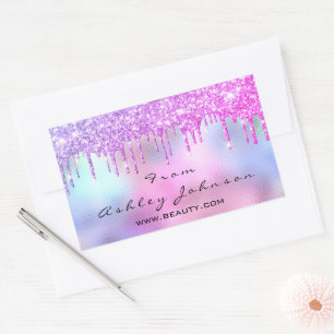 Pegatina Rectangular Perforaciones del Hológrafo de Artistas de Maquill