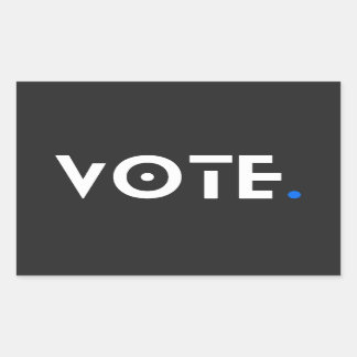 Pegatina Rectangular Período azul de votación