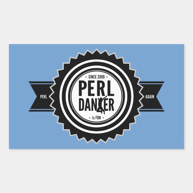 Pegatina Rectangular Perl Dancer Stickers - Blue Background (Anverso)
