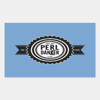 Pegatina Rectangular Perl Dancer Stickers - Blue Background