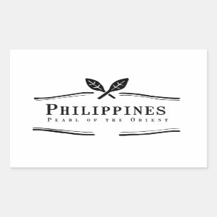 Pegatina Rectangular Perla de Oriente de Filipinas