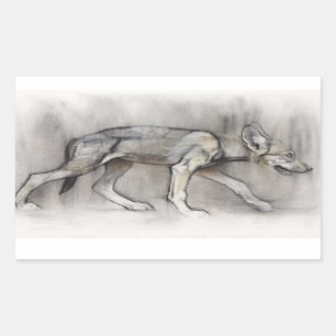 Pegatina Rectangular Perrito magro