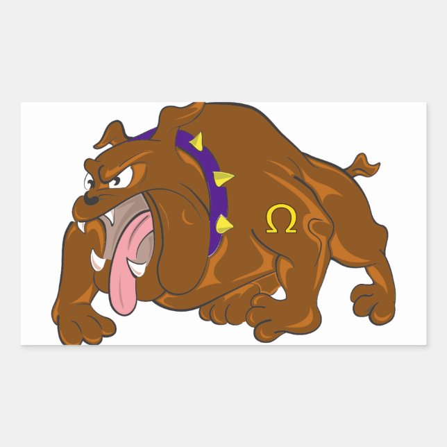 Pegatina Rectangular Perro (Anverso)
