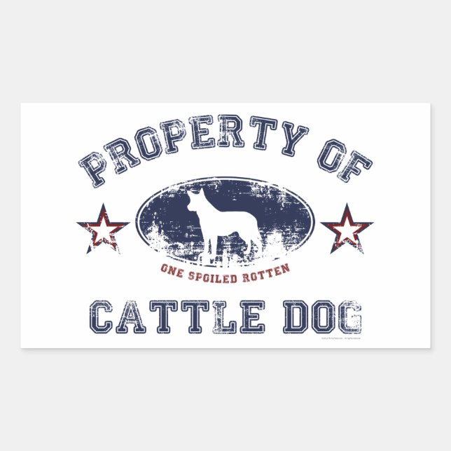 Pegatina Rectangular Perro bovino (Anverso)