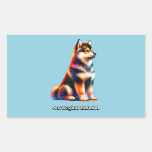Pegatina Rectangular Perro Buhound noruego
