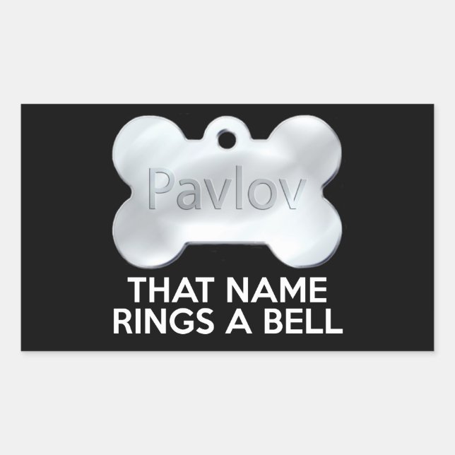PEGATINA RECTANGULAR PERRO DE PAVLOV (Anverso)
