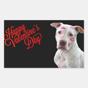 Pegatina Rectangular Perro de San Valentín lindo
