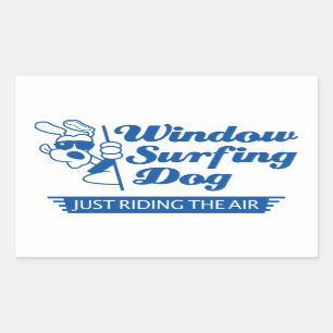 Pegatina Rectangular Perro en un coche