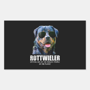 Pegatina Rectangular Perro Rottweiler De Las Personas Más Frías Del Pla