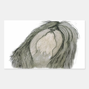 Pegatina Rectangular Perro Shih Tzu, tony fernandes
