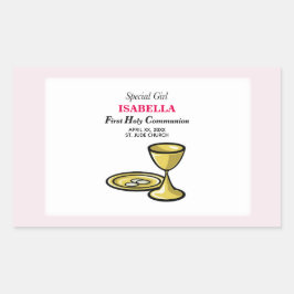 Pegatina Rectangular Personaliza, Chica Especial, Primera Comunión