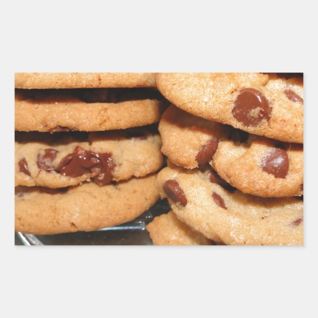Pegatina Rectangular Personaliza Galletas Postre Chocolate Chip Dulces (Anverso)