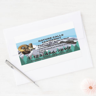 Pegatina Rectangular Personaliza la tienda de taxidermia Promocional 