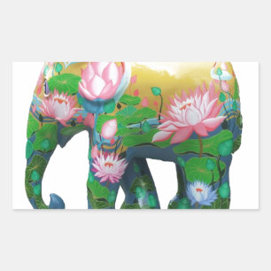 Pegatina Rectangular Personaliza las flores de la selva africana de saf