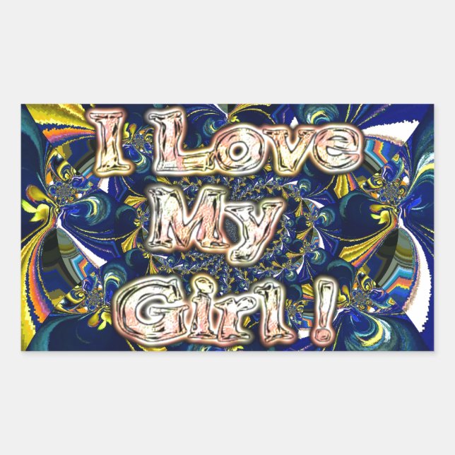 Pegatina Rectangular Personaliza tu amor infinito: Amo a mi Chica (Anverso)