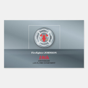 Pegatina Rectangular Personalizable, aniversario con Departamento de Bo