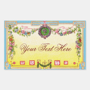 Pegatina Rectangular Personalizable Antiguo Perfume Francés