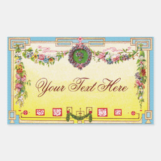 Pegatina Rectangular Personalizable Antiguo Perfume Francés