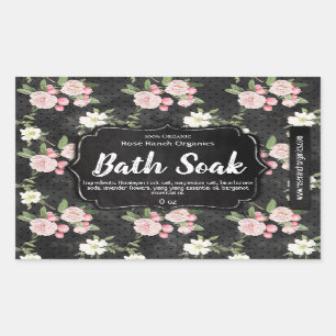 Pegatina Rectangular Personalizable Bath Soak Label Empresarial hecho a