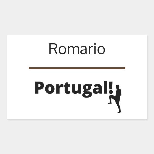 Pegatina Rectangular Personalizable de fútbol de Portugal (Anverso)