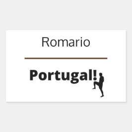 Pegatina Rectangular Personalizable de fútbol de Portugal