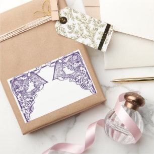 Pegatina Rectangular Personalizable de las damas de Art Nouveau