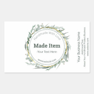 Pegatina Rectangular Personalizable de productos hechos a mano DIY Craf