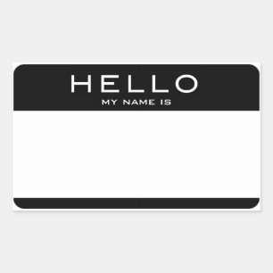 Pegatina Rectangular Personalizable HOLA MI NOMBRE ES Pegatinas de etiq