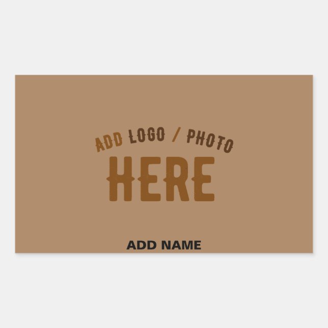 PEGATINA RECTANGULAR PERSONALIZABLE MODERNO ELEGANTE BROWN VERIFICADO M (Anverso)
