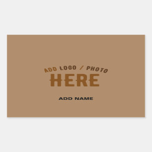 PEGATINA RECTANGULAR PERSONALIZABLE MODERNO ELEGANTE BROWN VERIFICADO M