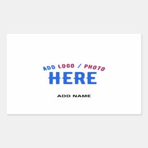 PEGATINA RECTANGULAR PERSONALIZABLE MODERNO ESTILO BLANCO VERIFICADO MA
