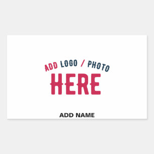 PEGATINA RECTANGULAR PERSONALIZABLE MODERNO ESTILO BLANCO VERIFICADO MA