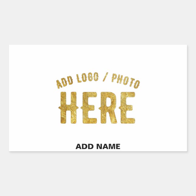 PEGATINA RECTANGULAR PERSONALIZABLE MODERNO ESTILO BLANCO VERIFICADO MA (Anverso)