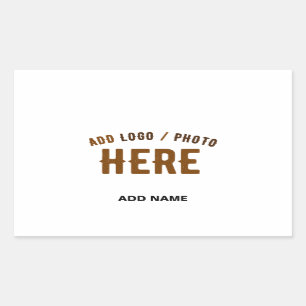 PEGATINA RECTANGULAR PERSONALIZABLE MODERNO ESTILO BLANCO VERIFICADO MA