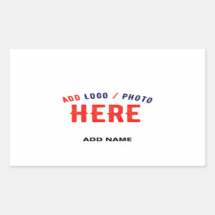 PEGATINA RECTANGULAR PERSONALIZABLE MODERNO ESTILO BLANCO VERIFICADO MA